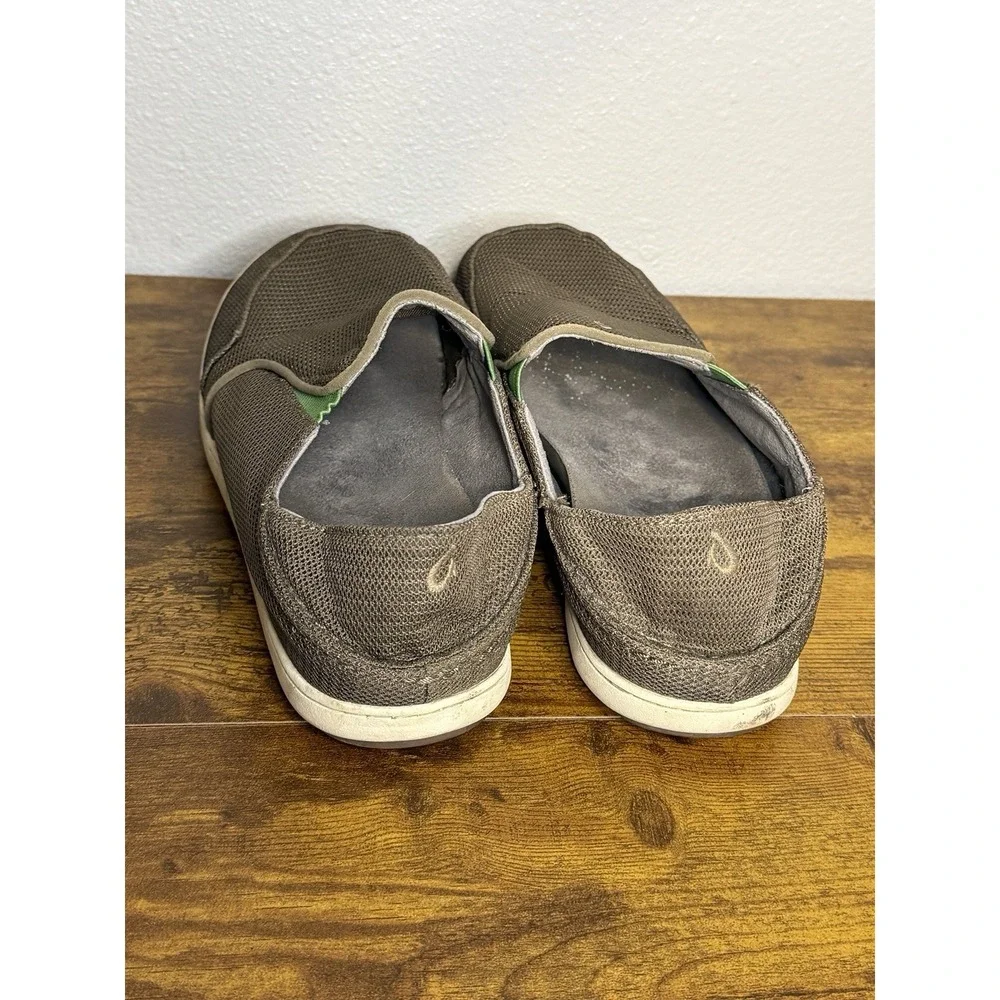 Olukai Nohea Mesh Loafers Men's 10‎ Mustang/Lime Peel Casual Slip On Shoes